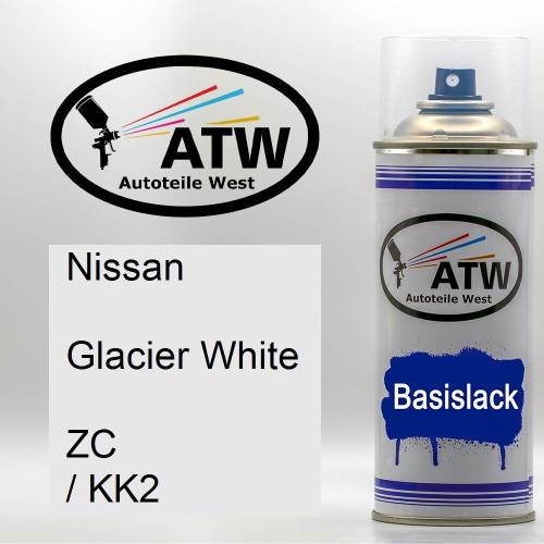 Nissan, Glacier White, ZC / KK2: 400ml Sprühdose, von ATW Autoteile West.